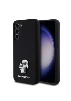 Husa pentru Samsung Galaxy S23 Plus - Karl Lagerfeld Silicone (KLHCS23MSMHKCNPK) - KarlandChoupette Metal Pin