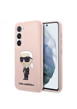 Husa pentru Samsung Galaxy S23 Plus - Karl Lagerfeld Silicone (KLHCS23MSNIKBCP) - Pink Ikonik