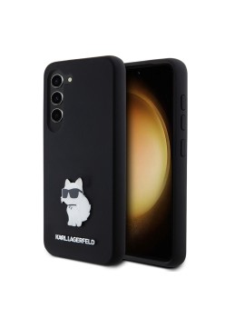 Husa pentru Samsung Galaxy S23 - Karl Lagerfeld Silicone (KLHCS23SSMHCNPK) - Choupette Metal Pin