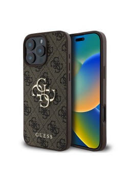 Husa pentru iPhone 16 Pro - Guess Hardcase 4G Big Logo (GUHCP16L4GMGBR) - Brown