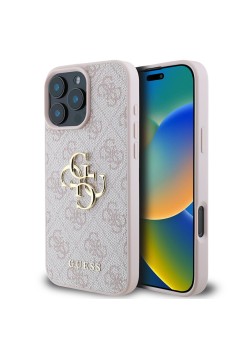 Husa pentru iPhone 16 Pro - Guess Hardcase 4G Big Logo (GUHCP16L4GMGPI) - Pink