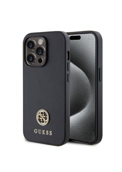 Husa pentru iPhone 15 Pro Max - Strass Metal Logo (GUHCP15XPS4DGPK) - Black