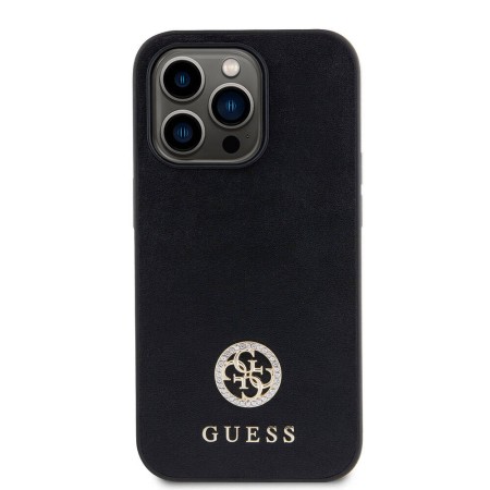 Husa pentru iPhone 15 Pro - Strass Metal Logo (GUHCP15LPS4DGPK) - Black