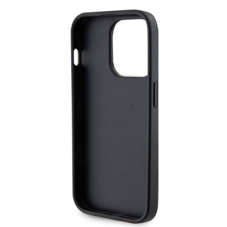 Husa pentru iPhone 15 Pro - Strass Metal Logo (GUHCP15LPS4DGPK) - Black