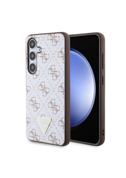 Husa pentru Samsung Galaxy S24 Plus - Guess Hardcase 4G Triangle Metal Logo (GUHCS24MPG4GPH) - White
