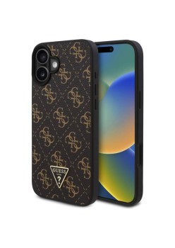 Husa pentru iPhone 16 - Guess Hardcase 4G Triangle Metal Logo (GUHCP16SPG4GPK) - Black