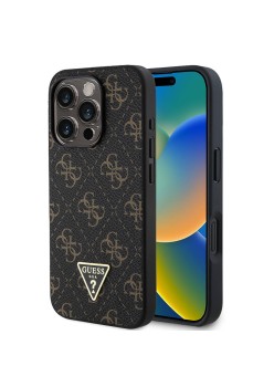 Husa pentru iPhone 16 Pro - Guess Hardcase 4G Triangle Metal Logo (GUHCP16LPG4GPK) - Black