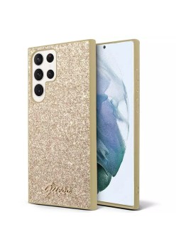 Husa pentru Samsung Galaxy S24 Ultra - Guess Glitter Script (GUHCS24LHGGSHD) - Gold