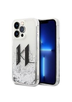 Husa pentru iPhone 14 Pro - Karl Lagerfeld Hardcase Liquid Glitter (KLHCP14LLBKLCS) - Big KL