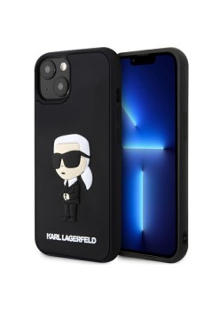 Husa pentru iPhone 14 Plus / iPhone 15 Plus - Karl Lagerfeld 3D Design (KLHCP14M3DRKINK) - Rubber Ikonik