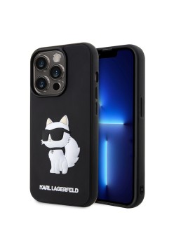Husa pentru iPhone 14 Pro Max - Karl Lagerfeld 3D Design (KLHCP14X3DRKHNK) - Rubber Choupette