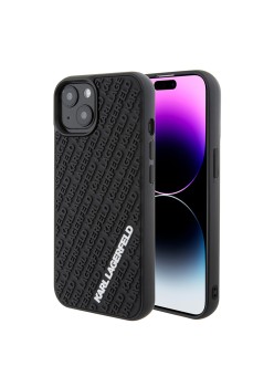 Husa pentru iPhone 15 / iPhone 14 / iPhone 13 - Karl Lagerfeld 3D Design (KLHCP15S3DMKRLK) - Rubber Multi Logo