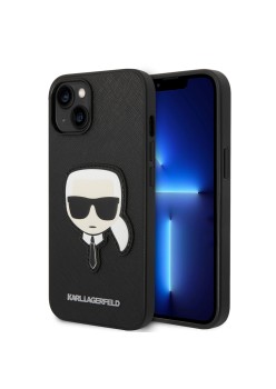 Husa pentru iPhone 14 Plus / iPhone 15 Plus - Karl Lagerfeld Saffiano (KLHCP14MSAPKHK) - Karls Head