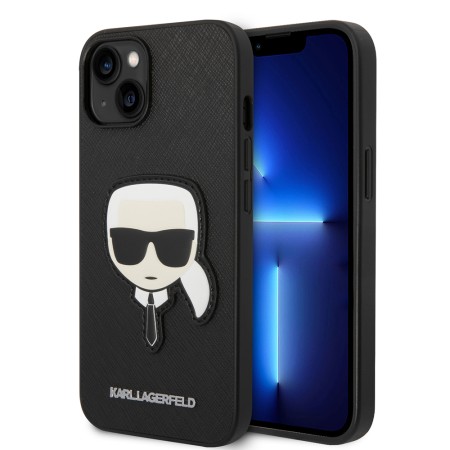 Husa pentru iPhone 14 Plus / iPhone 15 Plus - Karl Lagerfeld Saffiano (KLHCP14MSAPKHK) - Karls Head