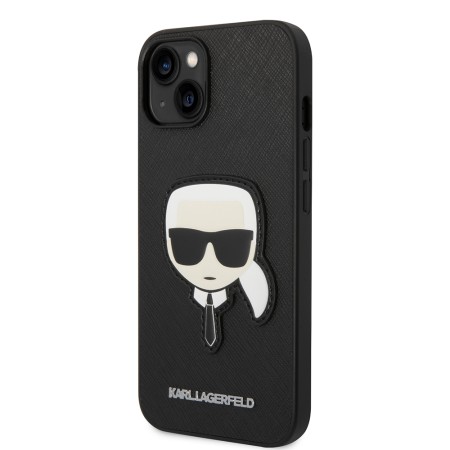 Husa pentru iPhone 14 Plus / iPhone 15 Plus - Karl Lagerfeld Saffiano (KLHCP14MSAPKHK) - Karls Head