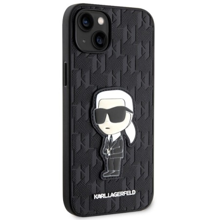Husa pentru iPhone 14 Plus / iPhone 15 Plus - Karl Lagerfeld Saffiano (KLHCP14MSAKHPKK) - Monogram Ikonik