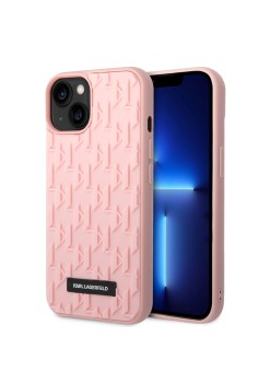 Husa pentru iPhone 14 Plus / iPhone 15 Plus - Karl Lagerfeld 3D Design (KLHCP14MRUPKLPP) - Pink Monogram