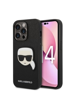 Husa pentru iPhone 14 Pro Max - Karl Lagerfeld Saffiano (KLHCP14XSAPKHK) - Karls Head