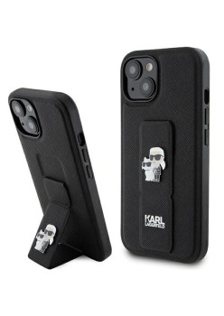 Husa pentru iPhone 15 / iPhone 14 / iPhone 13 - Karl Lagerfeld Saffiano Gripstand (KLHCP15SGSAKCPK) - KarlandChoupette