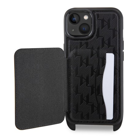 Husa pentru iPhone 15 / iPhone 14 / iPhone 13 - Karl Lagerfeld Saffiano Crossbody (KLHCP14SCSAKHPKK) - Monogram Ikonik