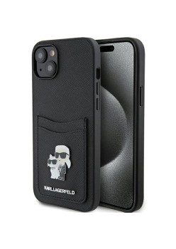 Husa pentru iPhone 15 / iPhone 14 / iPhone 13 - Karl Lagerfeld Saffiano Cardslot (KLHCP15SSAPKCNPK) - KarlandChoupette