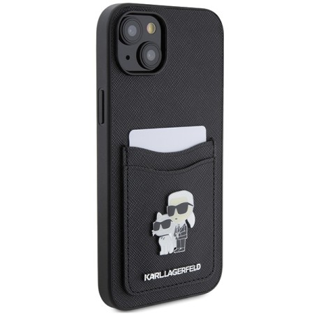 Husa pentru iPhone 15 / iPhone 14 / iPhone 13 - Karl Lagerfeld Saffiano Cardslot (KLHCP15SSAPKCNPK) - KarlandChoupette