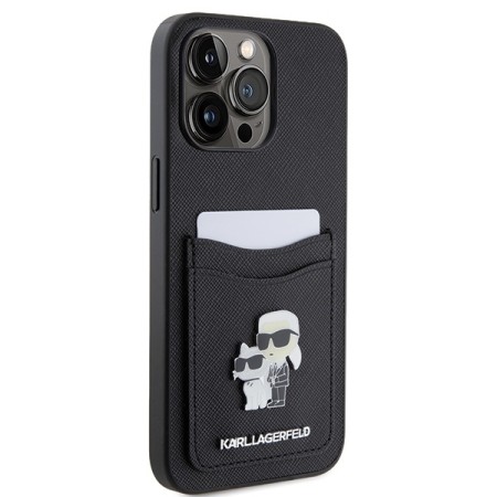 Husa pentru iPhone 15 Pro Max - Karl Lagerfeld Saffiano Cardslot (KLHCP15XSAPKCNPK) - KarlandChoupette