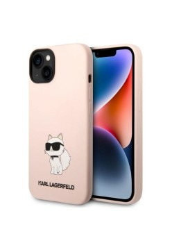 Husa pentru iPhone 15 Plus / iPhone 14 Plus - Karl Lagerfeld Silicone (KLHCP14MSNCHBCP) - Pink Choupette