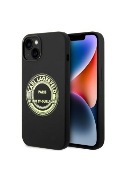 Husa pentru iPhone 15 Plus / iPhone 14 Plus - Karl Lagerfeld Silicone (KLHCP14MSRSGRCK) - Black RSG