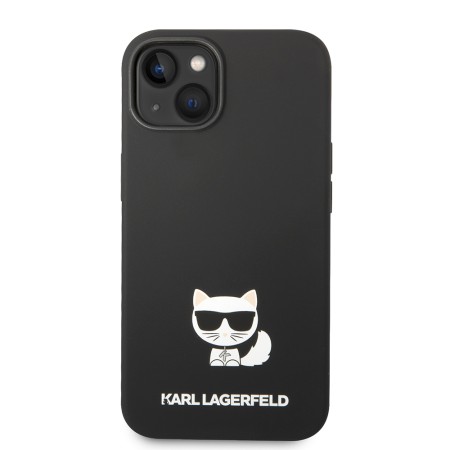 Husa pentru iPhone 15 / iPhone 14 / iPhone 13 - Karl Lagerfeld Silicone (KLHCP14SSLCTBK) - Choupette Body