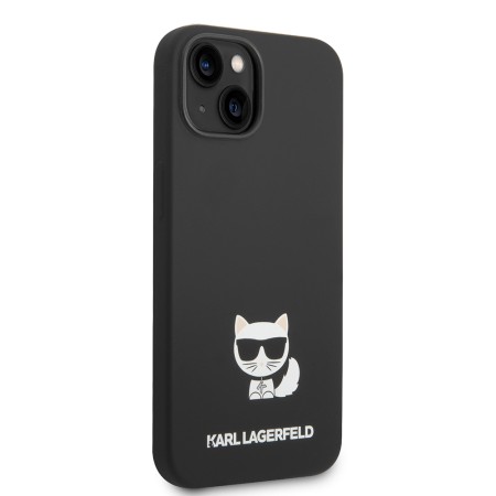 Husa pentru iPhone 15 / iPhone 14 / iPhone 13 - Karl Lagerfeld Silicone (KLHCP14SSLCTBK) - Choupette Body