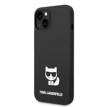Husa pentru iPhone 15 / iPhone 14 / iPhone 13 - Karl Lagerfeld Silicone (KLHCP14SSLCTBK) - Choupette Body