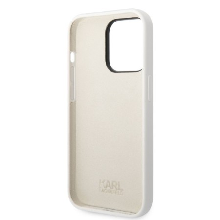 Husa pentru iPhone 14 Pro Max - Karl Lagerfeld Silicone (KLHCP14XSNCHBCH) - White Choupette