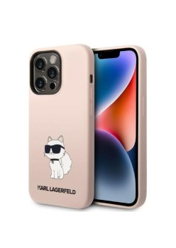 Husa pentru iPhone 14 Pro Max - Karl Lagerfeld Silicone (KLHCP14XSNCHBCP) - Pink Choupette
