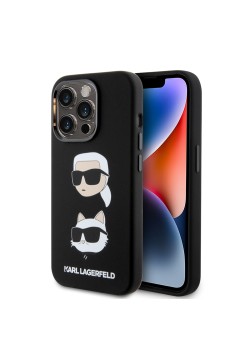 Husa pentru iPhone 15 Pro - Karl Lagerfeld Silicone (KLHCP15LSDHKCNK) - KarlandChoupette Head