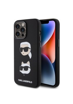 Husa pentru iPhone 15 Pro Max - Karl Lagerfeld Silicone (KLHCP15XSDHKCNK) - KarlandChoupette Head