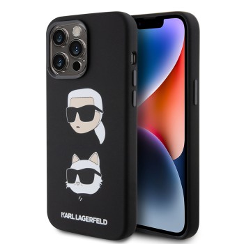 Husa pentru iPhone 15 Pro Max - Karl Lagerfeld Silicone (KLHCP15XSDHKCNK) - KarlandChoupette Head