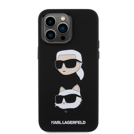 Husa pentru iPhone 15 Pro Max - Karl Lagerfeld Silicone (KLHCP15XSDHKCNK) - KarlandChoupette Head