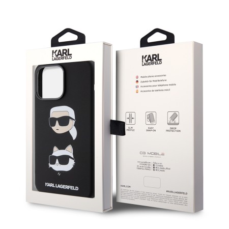 Husa pentru iPhone 15 Pro Max - Karl Lagerfeld Silicone (KLHCP15XSDHKCNK) - KarlandChoupette Head
