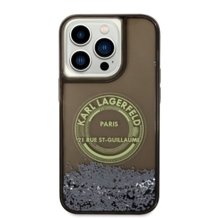 Husa pentru iPhone 14 Pro - Karl Lagerfeld Hardcase Liquid Glitter (KLHCP14LLCRSGRK) - RSG