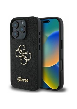 Husa pentru iPhone 16 Pro - Guess Glitter Fixed Big 4G (GUHCP16LHG4SGK) - Black