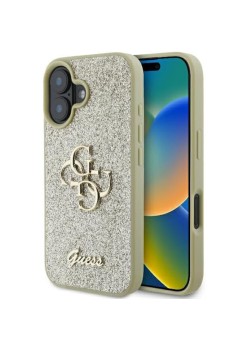 Husa pentru iPhone 16 Plus - Guess Glitter Fixed Big 4G (GUHCP16MHG4SGD) - Gold