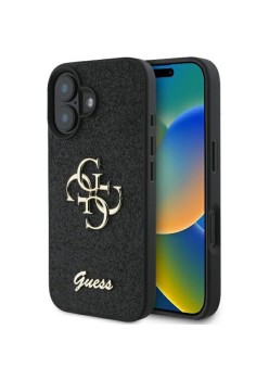 Husa pentru iPhone 16 - Guess Glitter Fixed Big 4G (GUHCP16SHG4SGK) - Black