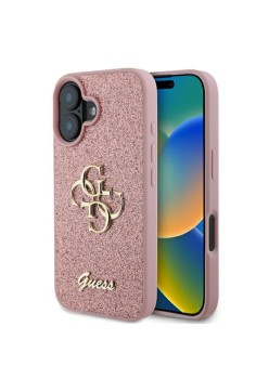 Husa pentru iPhone 16 - Guess Glitter Fixed Big 4G (GUHCP16SHG4SGP) - Pink