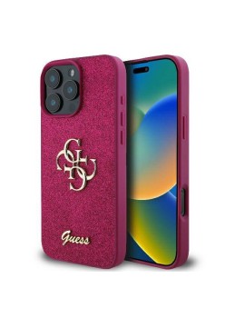 Husa pentru iPhone 16 Pro Max - Guess Glitter Fixed Big 4G (GUHCP16XHG4SGU) - Purple