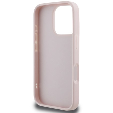 Husa pentru iPhone 16 Pro Max - Guess Quilted Metal Logo (GUHCP16XPSQSQSP) - Pink