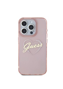 Husa pentru iPhone 16 Pro - Guess Hardcase IML Heart (GUHCP16LHCHGSPP) - Pink