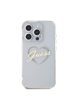 Husa pentru iPhone 16 Pro - Guess Hardcase IML Heart (GUHCP16LHCHGSPT) - Clear