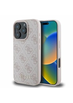 Husa pentru iPhone 16 Pro - Guess Hardcase 4G Classic (GUHCP16LG4GFPI) - Pink