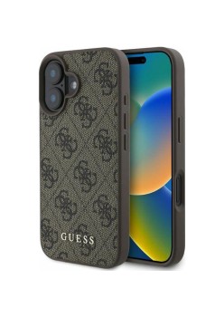 Husa pentru iPhone 16 - Guess Hardcase 4G Classic (GUHCP16SG4GFBR) - Brown